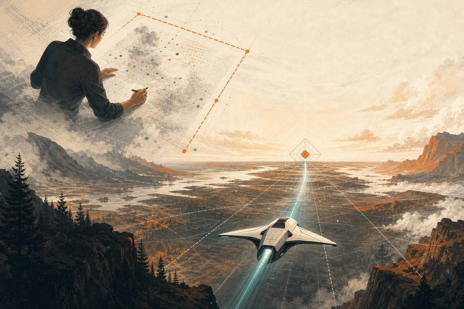 An illustrated fuzzy problem converging into a clear measurable destination